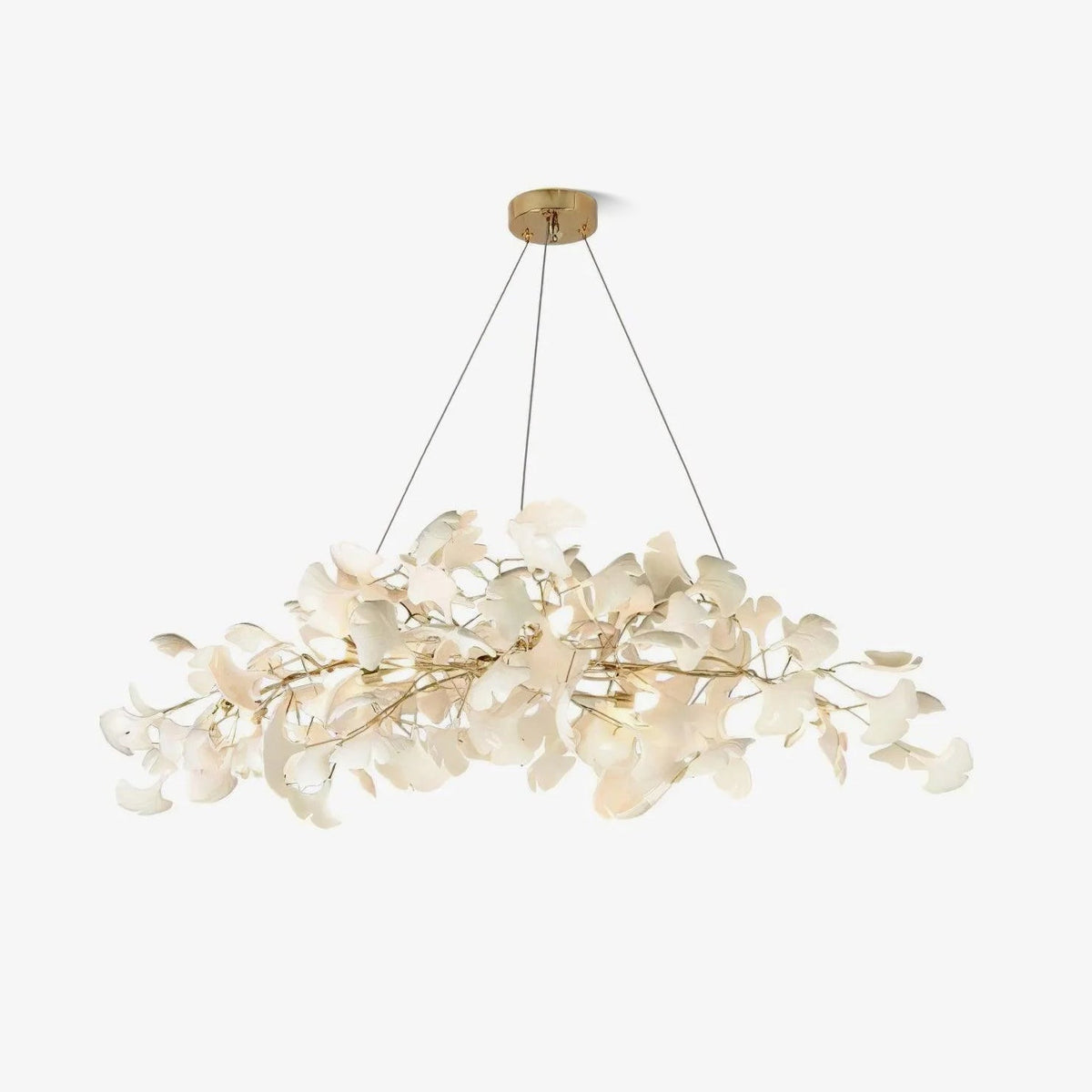 Zubeles Gingko Chandelier Art Deco Bent Downwards