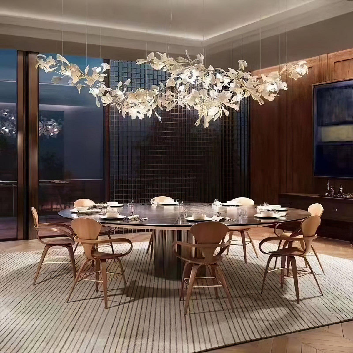 Elorus Double Layer Combination Gingko Chandelier