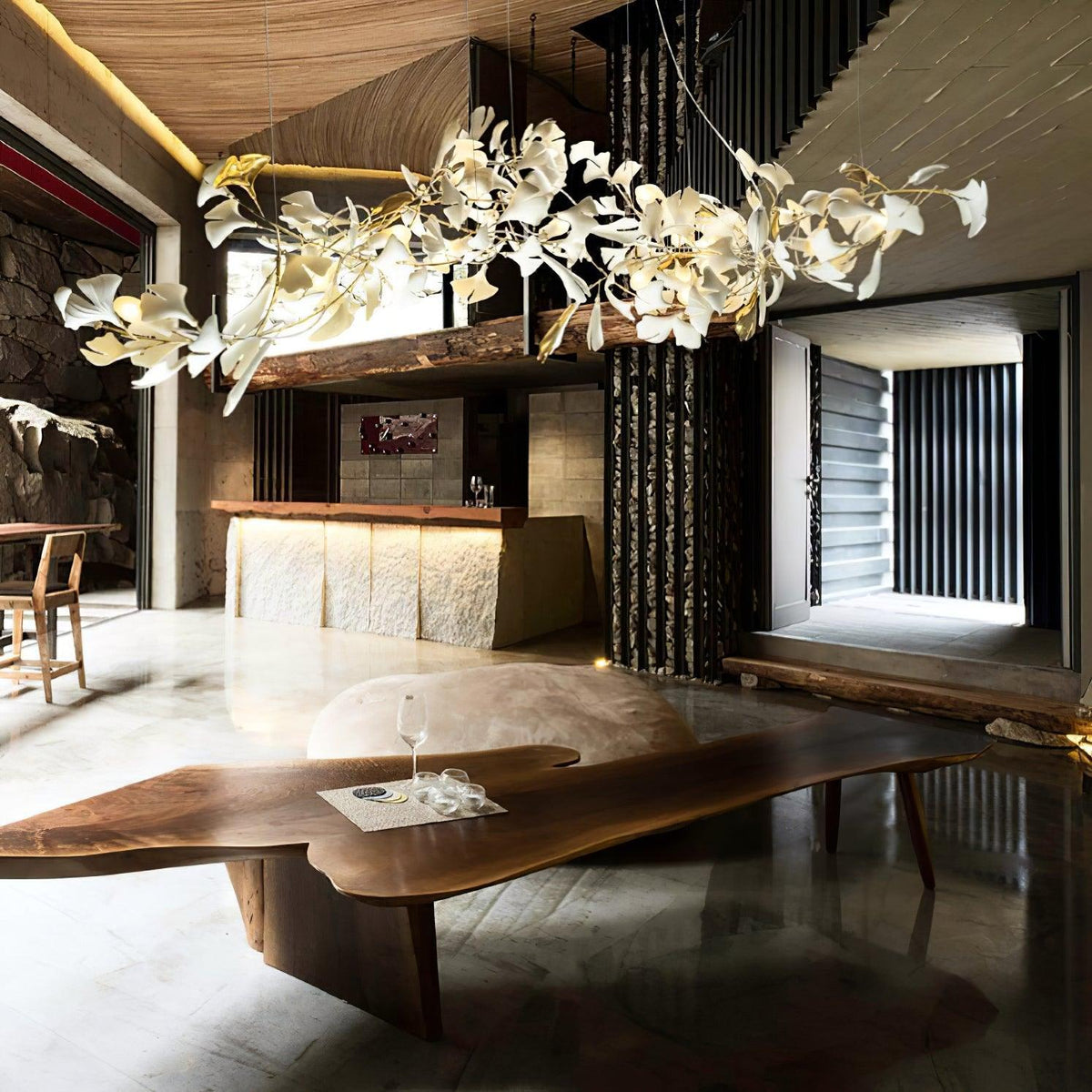 Viraaelle Leaves Combination Gingko Ceramics Chandeliers
