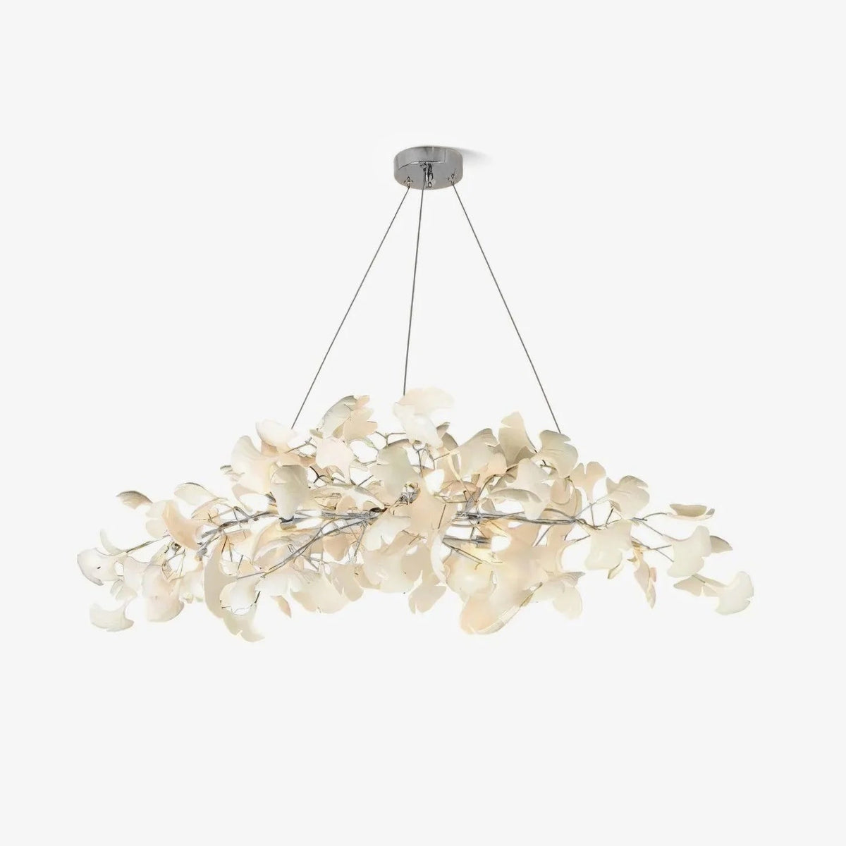 Zubeles Gingko Chandelier Art Deco Bent Downwards