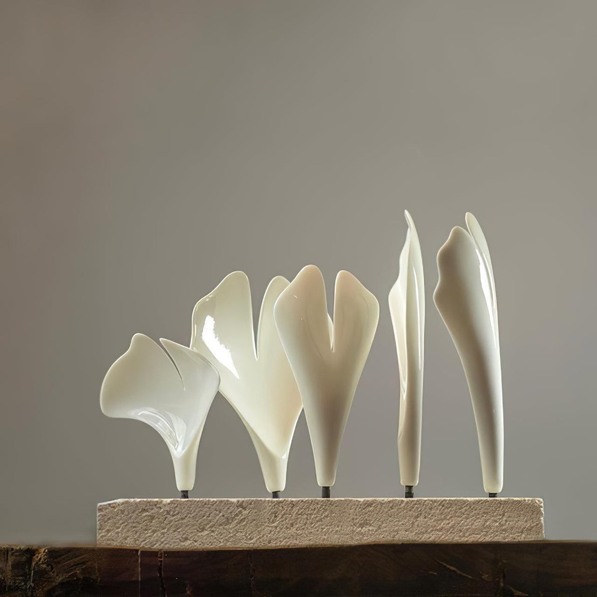 Ririxel Pendant Lamp Gingko Ceramic Petals Gold