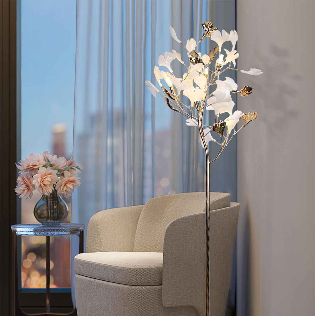 Mevisen Floor Lamp Gingko Ceramics