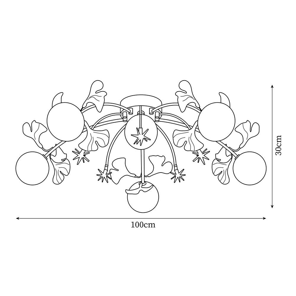 Liorarel Gingko Glass Ball Ceiling Light