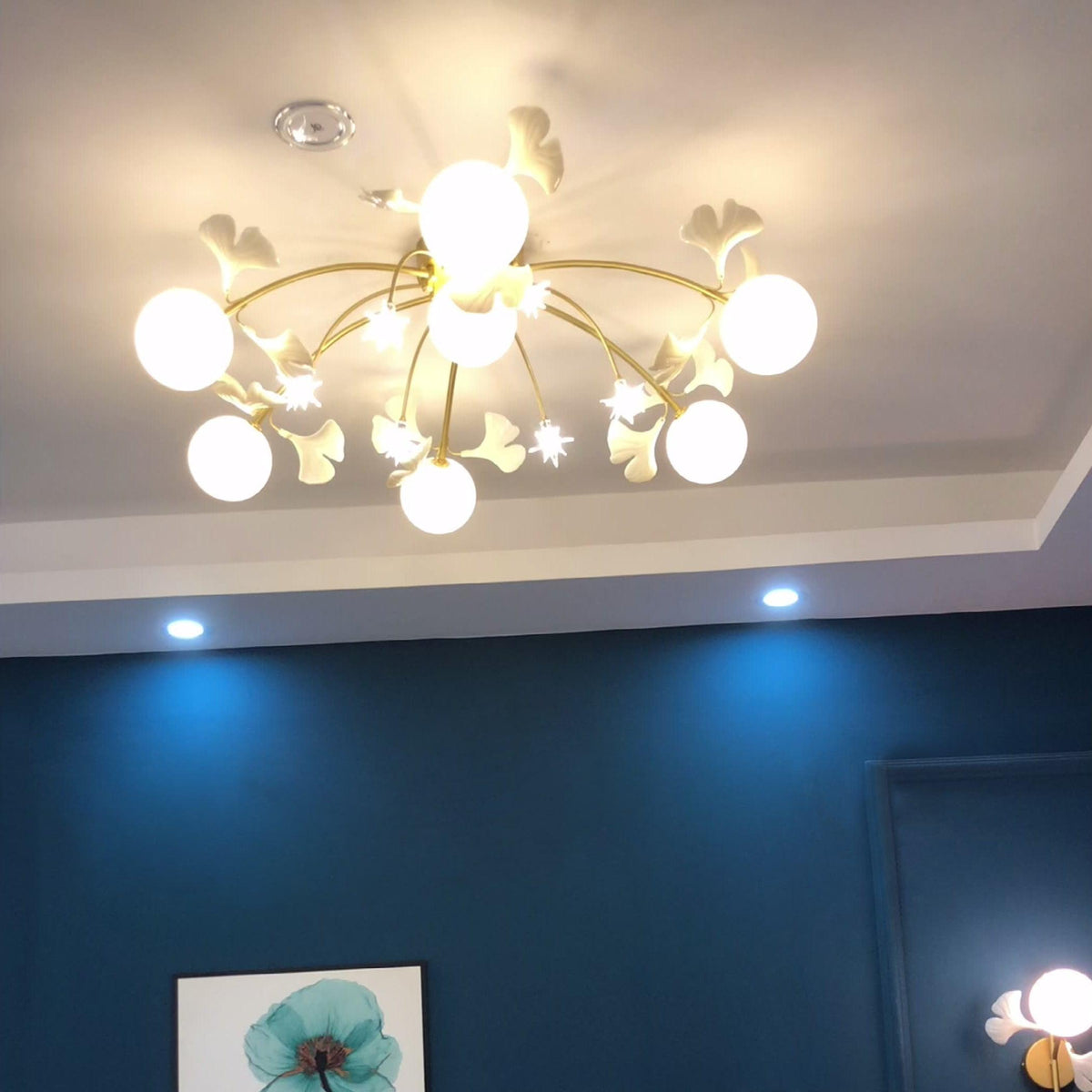 Liorarel Gingko Glass Ball Ceiling Light