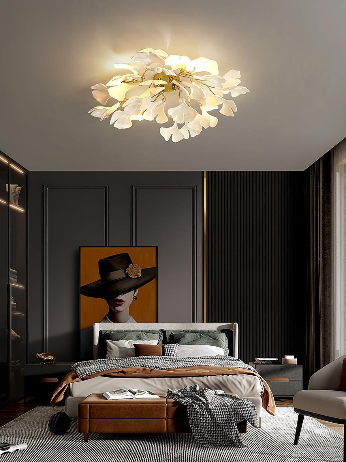 Callenne Elegant Ginkgo Leaf Ceiling Light
