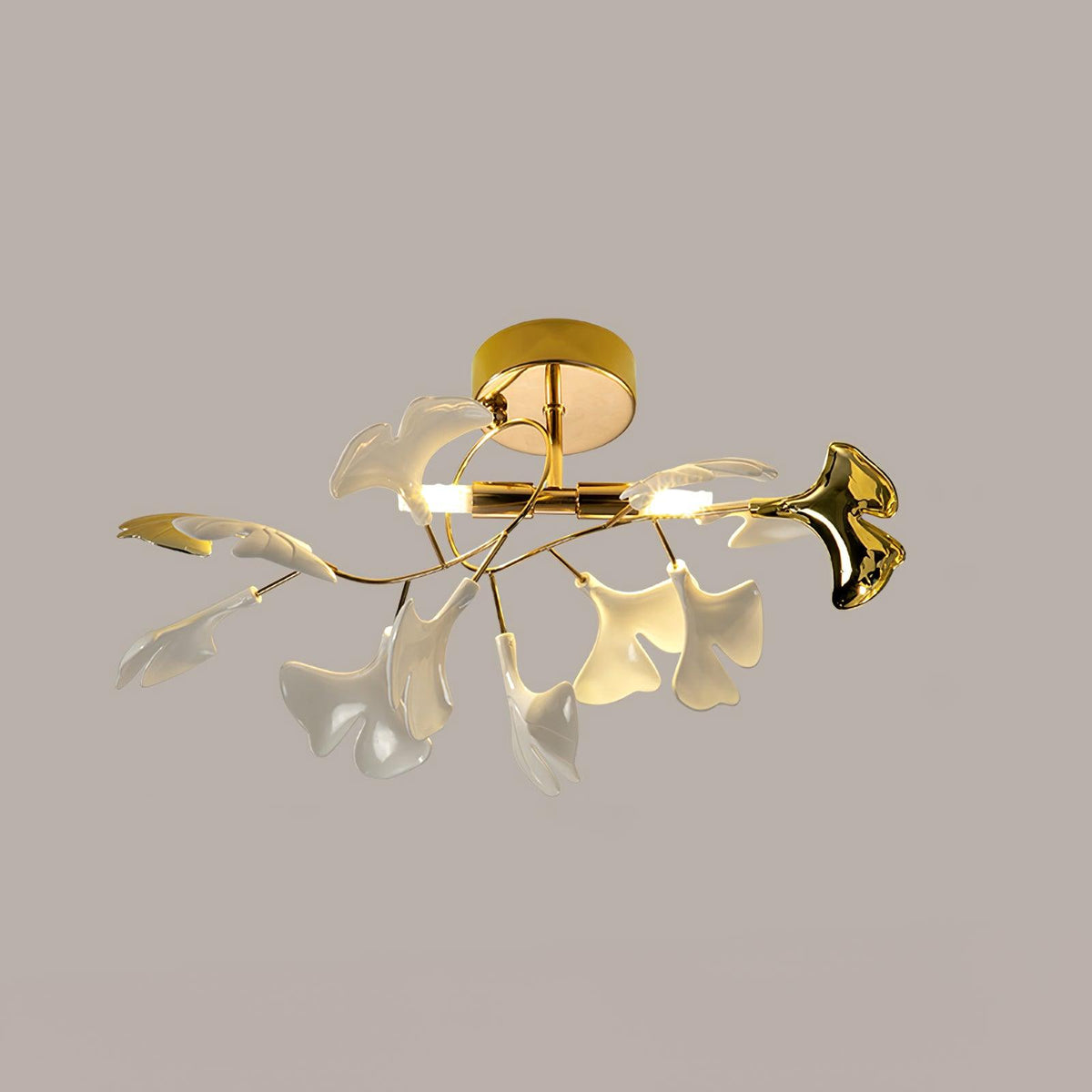 Orienaya Ceiling Lamp Gingko Leaves with Brass Branch