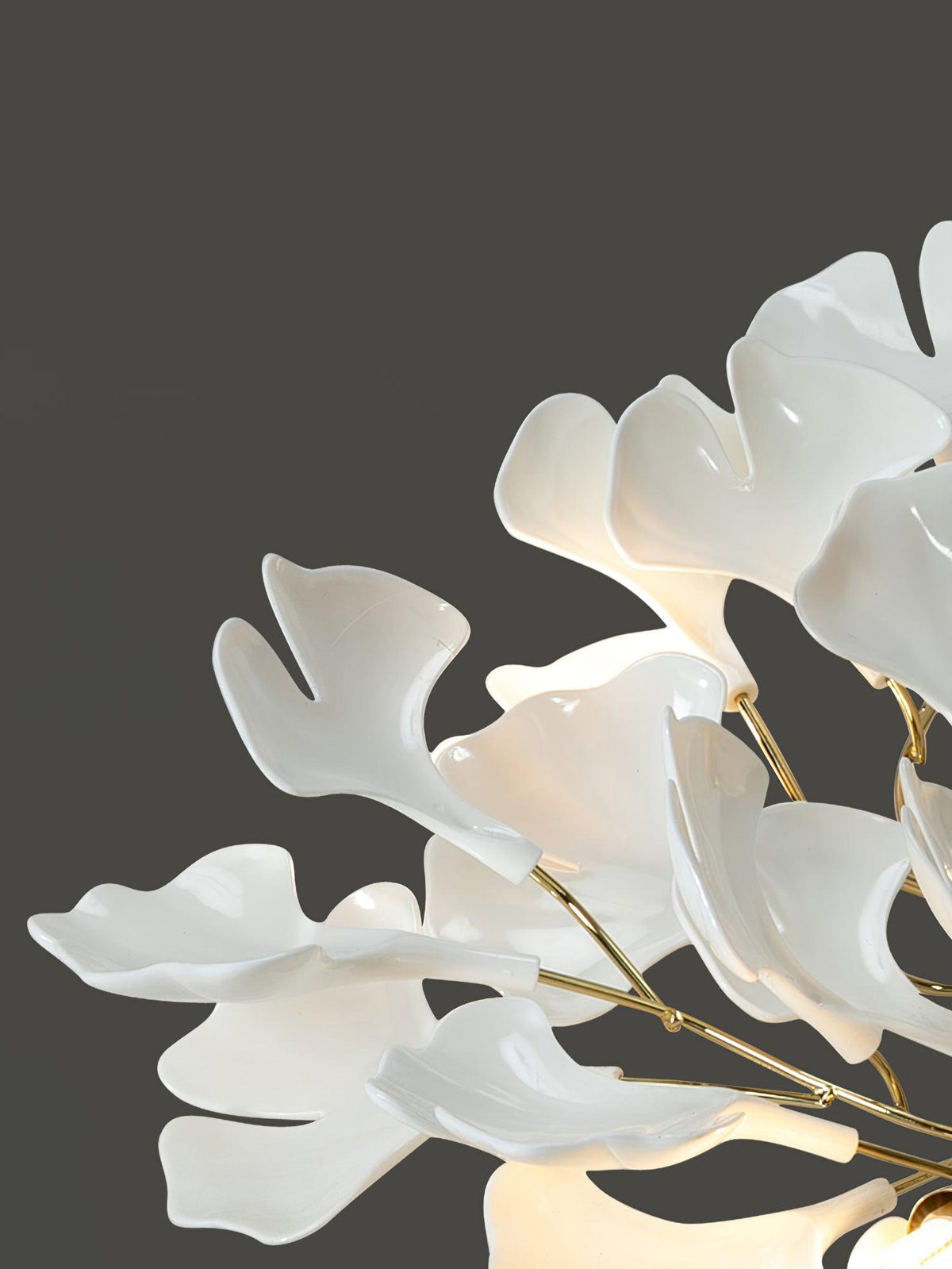 Orienaya Ceiling Lamp Gingko Leaves with Brass Branch