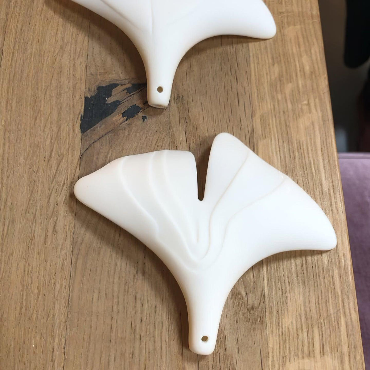 Calix Chandelier Frame Ceramic Gingko Leaf Shade White Gold Modern