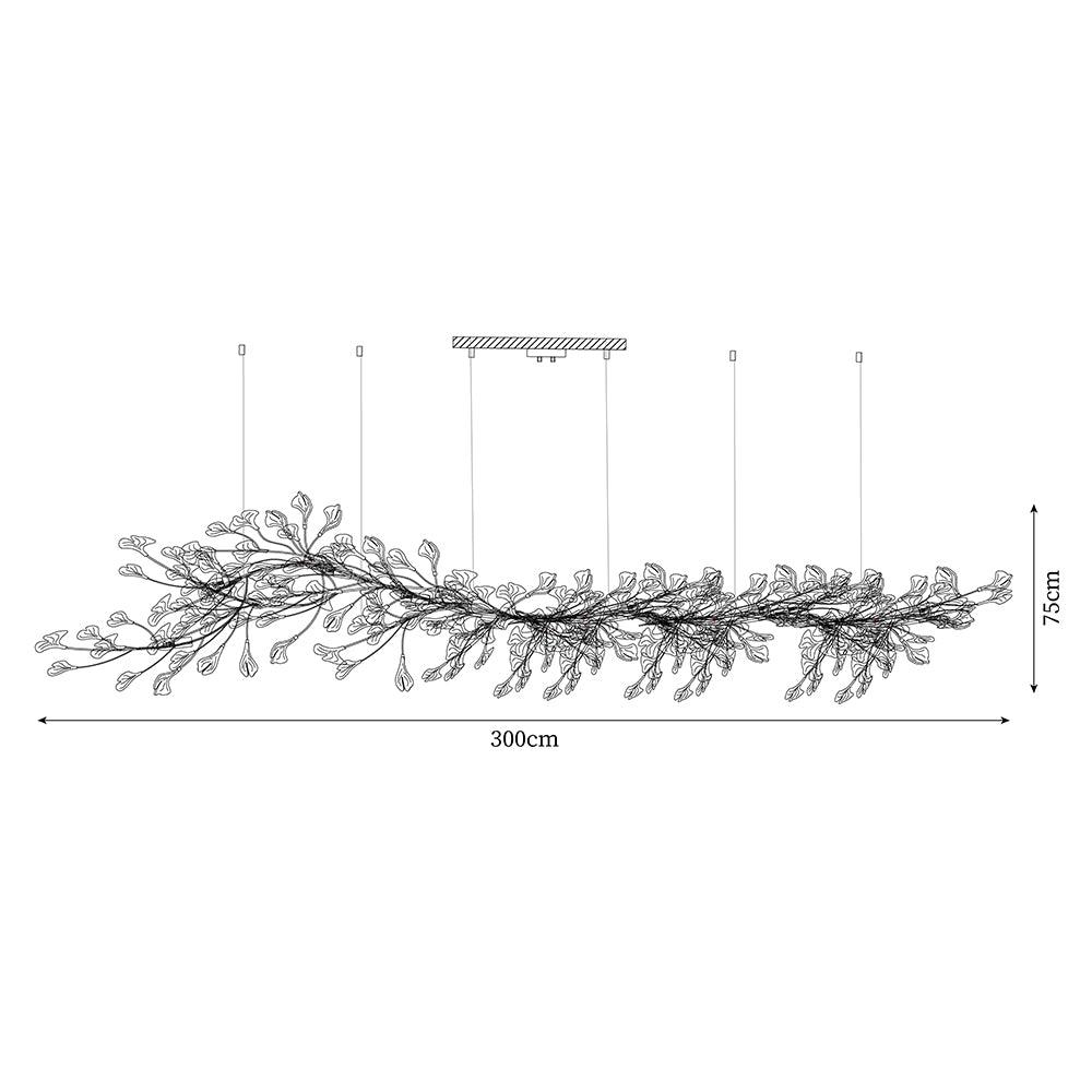 Calix Chandelier Frame Ceramic Gingko Leaf Shade White Gold Modern