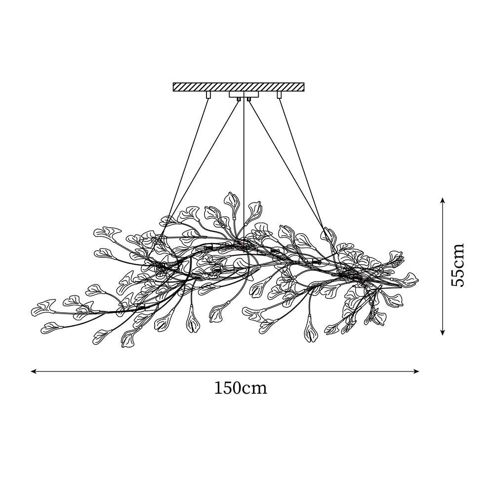 Calix Chandelier Frame Ceramic Gingko Leaf Shade White Gold Modern
