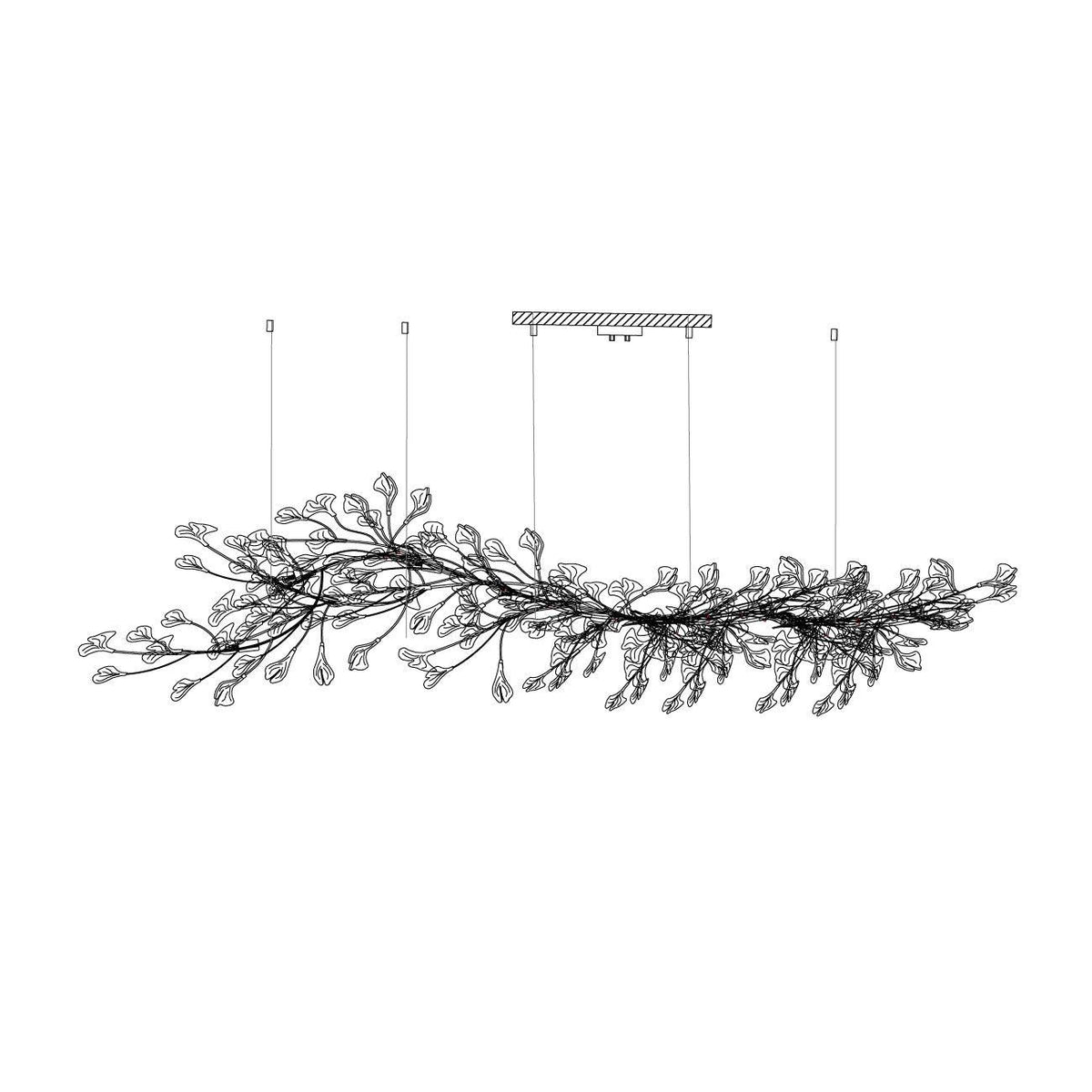 Calix Chandelier Frame Ceramic Gingko Leaf Shade White Gold Modern