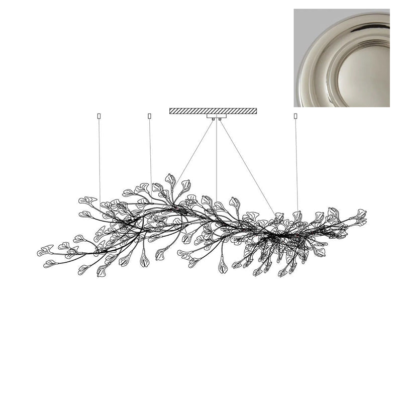 Calix Chandelier Frame Ceramic Gingko Leaf Shade White Gold Modern