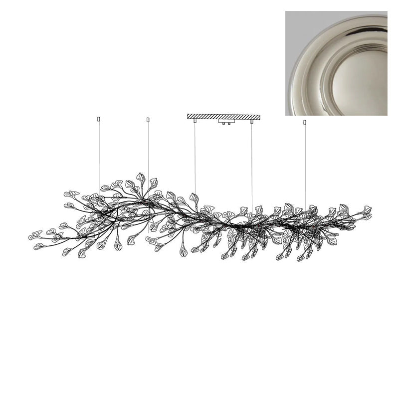 Calix Chandelier Frame Ceramic Gingko Leaf Shade White Gold Modern