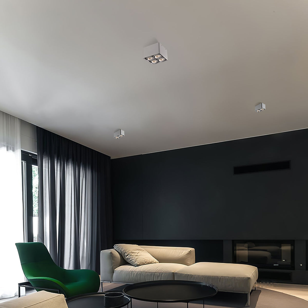 Devely Spotlight Surface Mount Twin LED Angular Minimalist