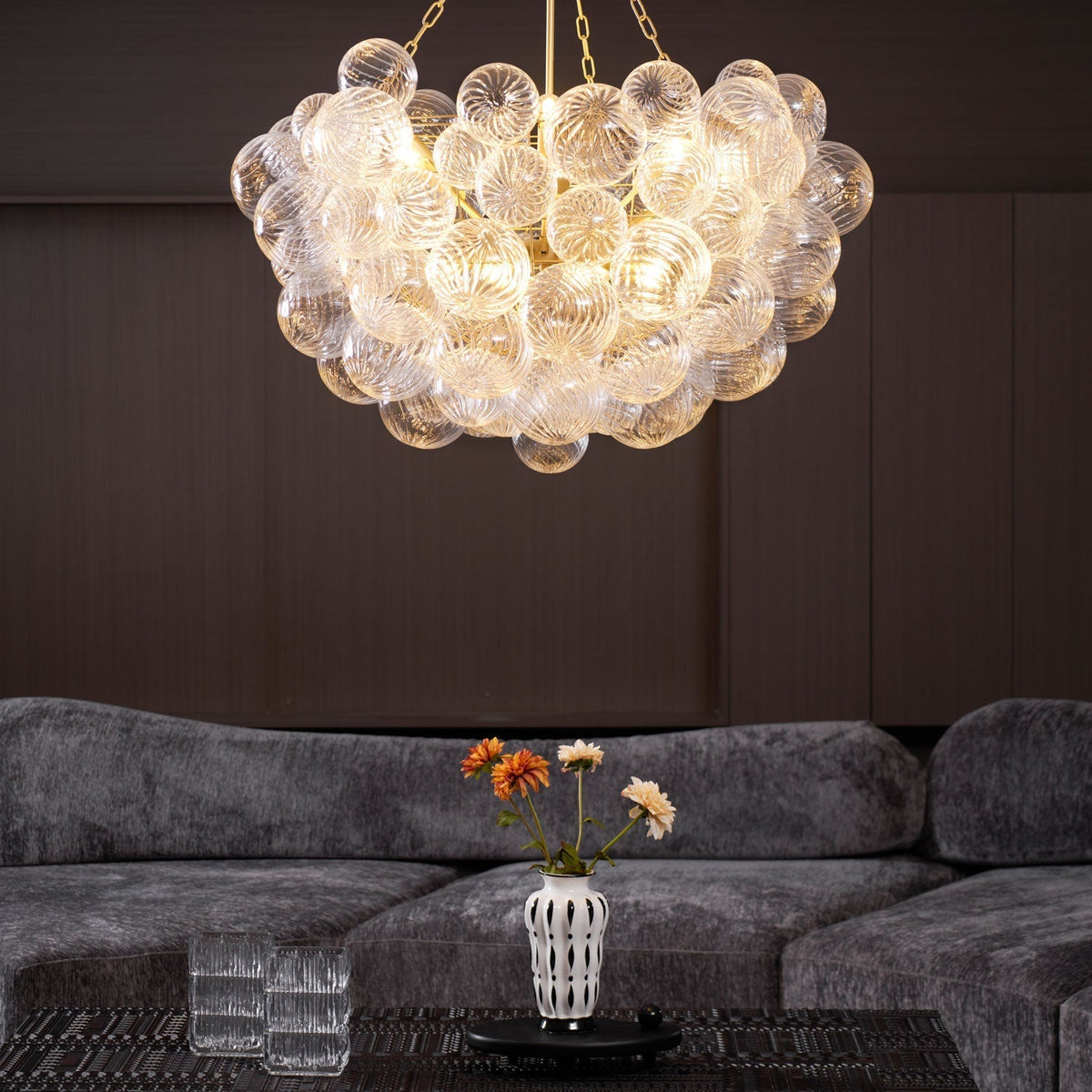 Ben Chandelier Glass Ball Bubble Modern