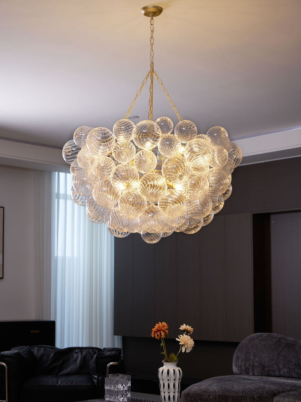 Ben Chandelier Glass Ball Bubble Modern