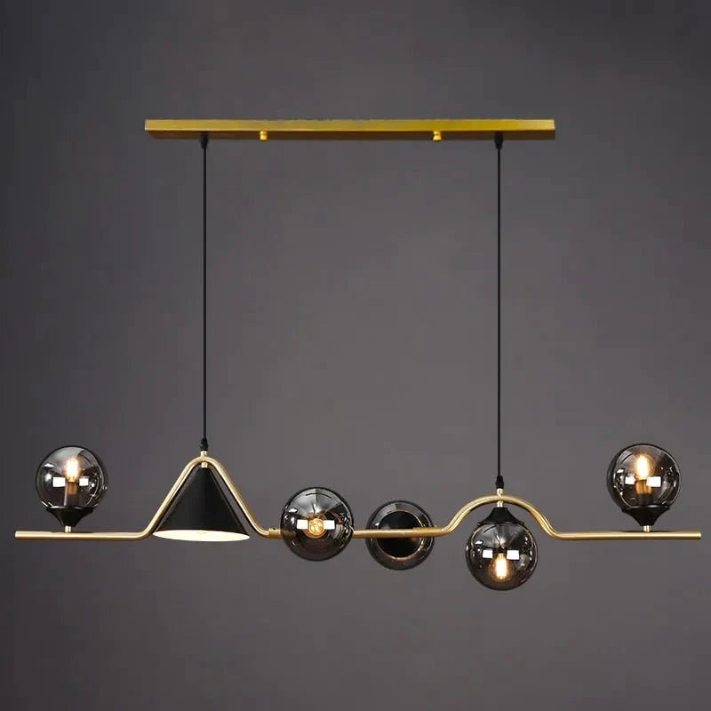 Nedabor Modern LED Pendant Light Black/Gold Glass Living Room/Bedroom