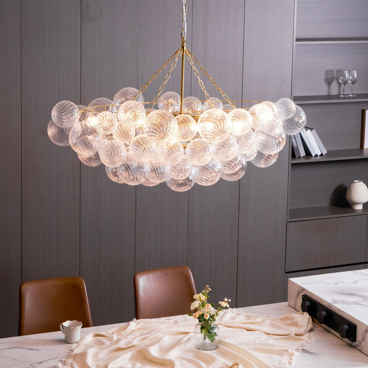 Ben Chandelier Glass Ball Bubble Modern
