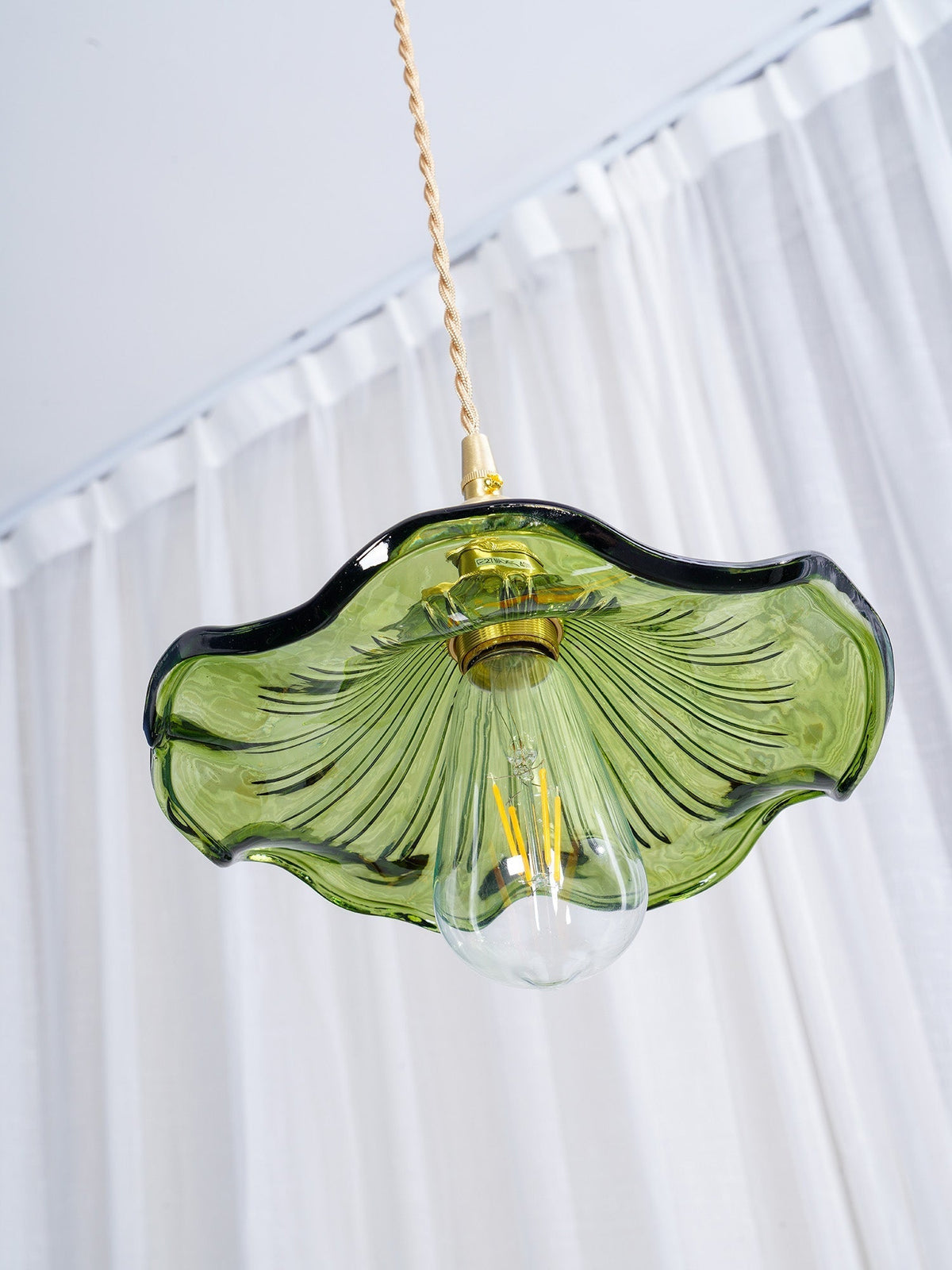 Lioralina Brass & Glass Vintage Pendant Light