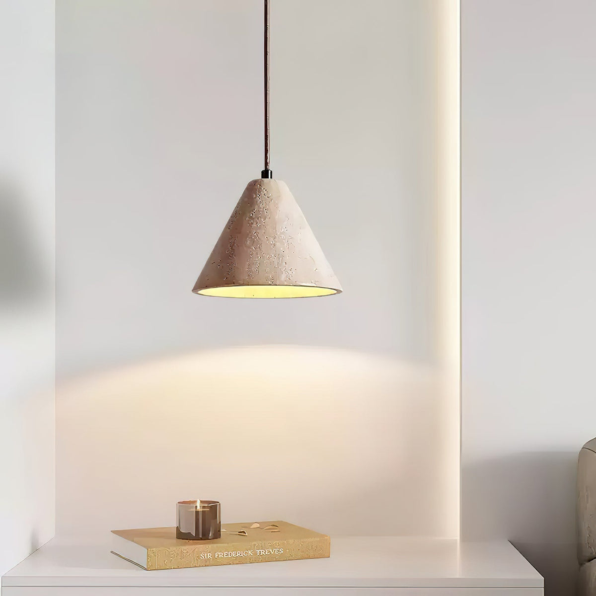 Cezoriel Conical Travertine Pendant Light