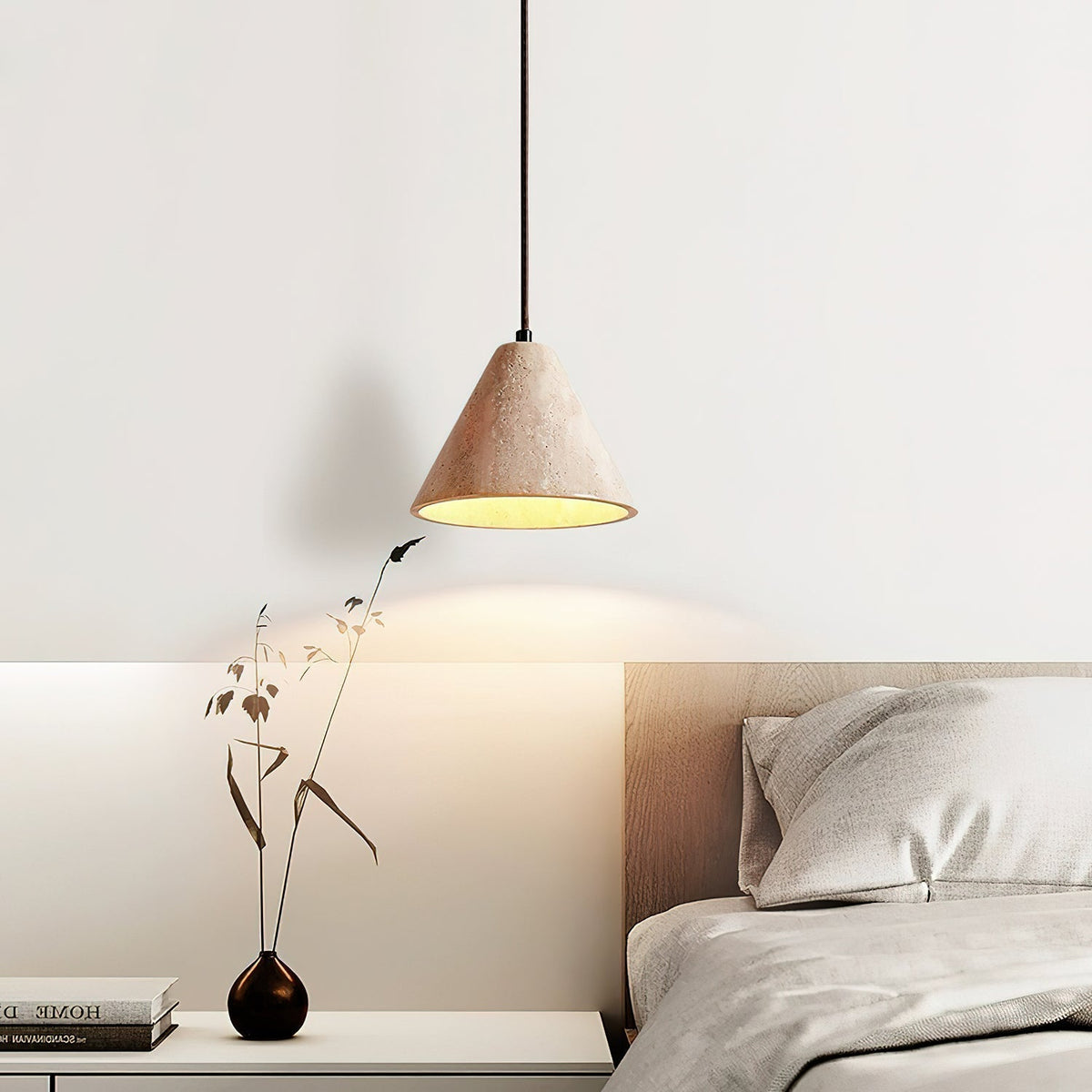 Cezoriel Conical Travertine Pendant Light