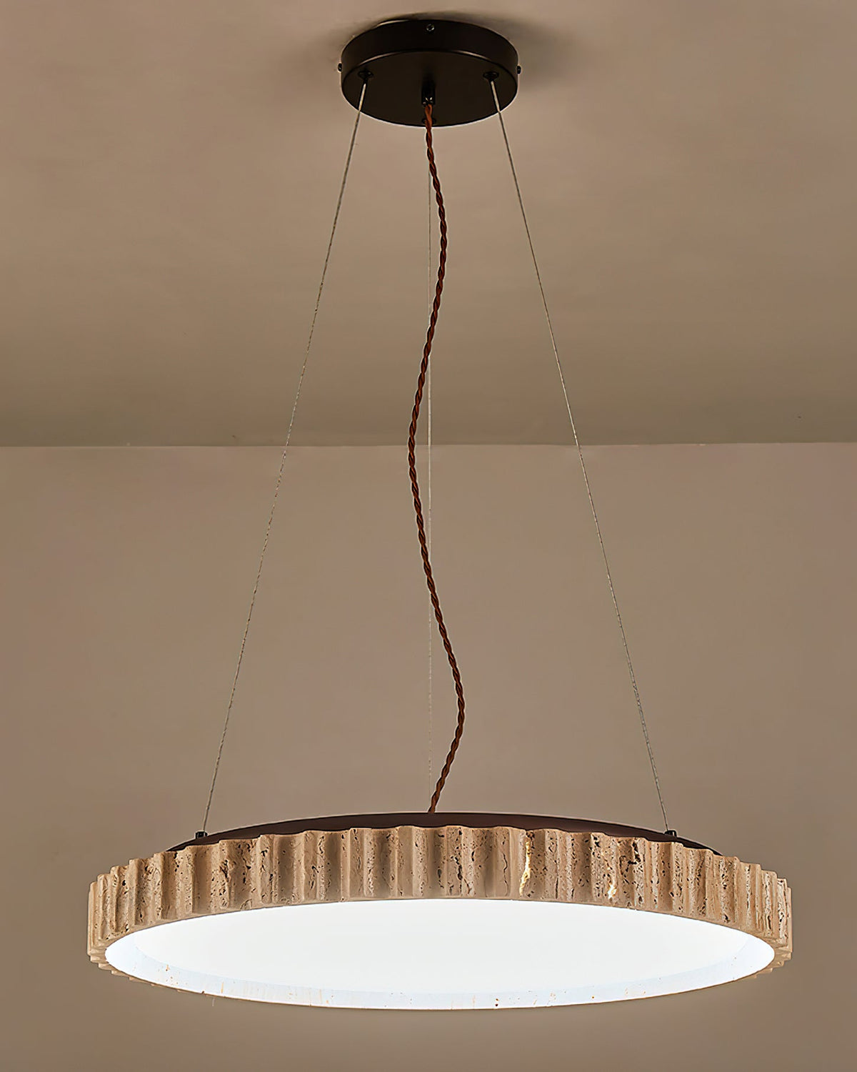 Elvenis Circular Travertine Pendant Light