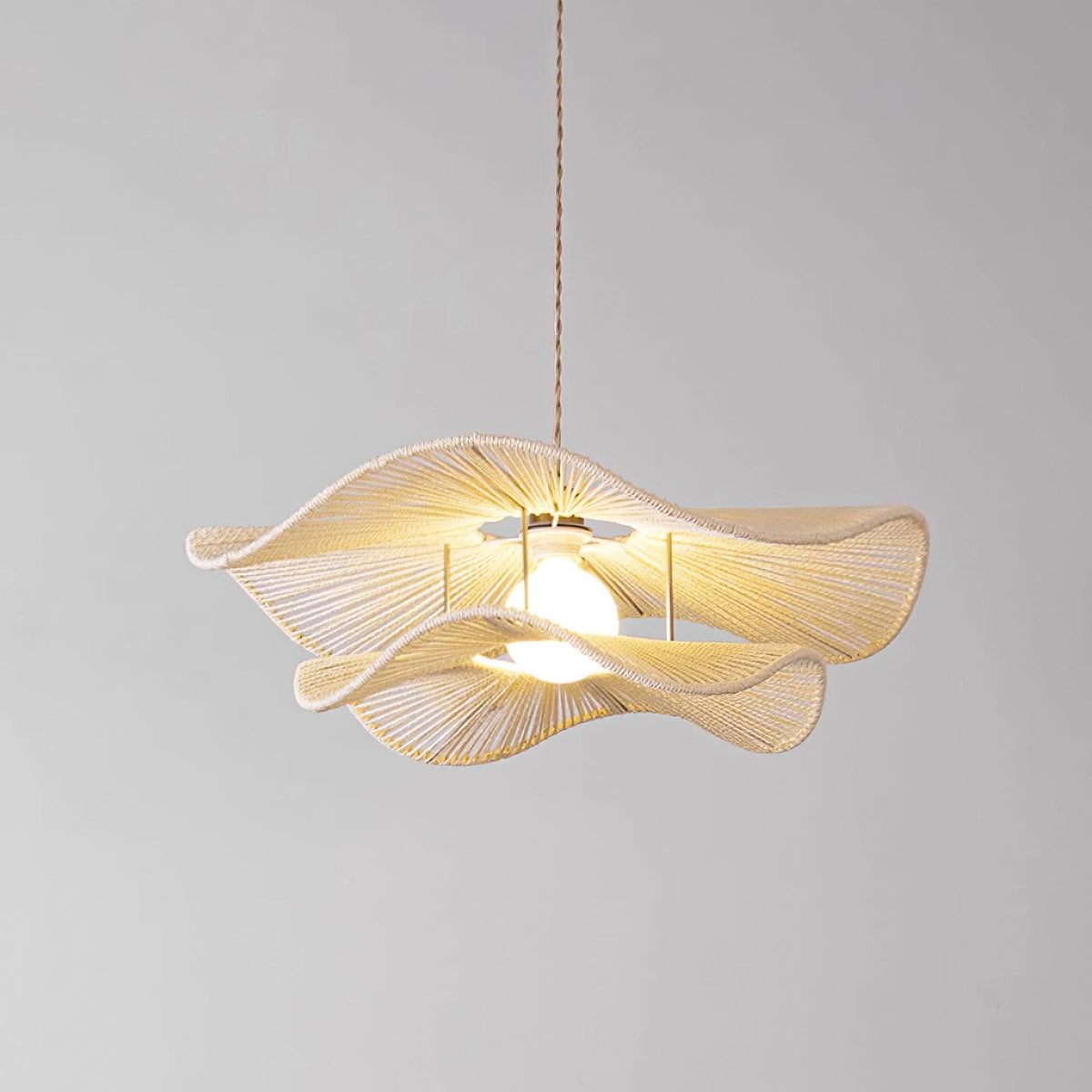 Solin Wave Rattan Pendant Light
