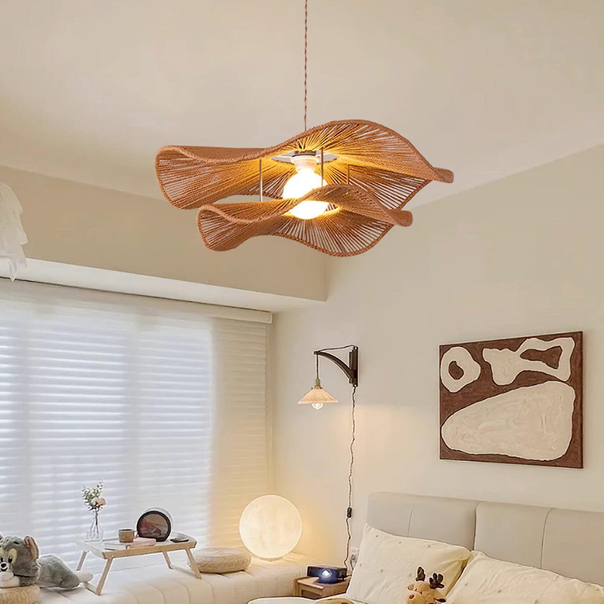 Solin Wave Rattan Pendant Light