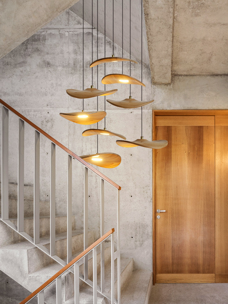 Lowenstone Wood Blade Chandelier
