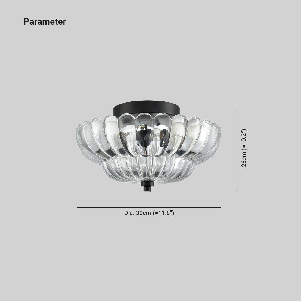 Zabumeri Modern Umbrella Glass Flush Mount Ceiling Light