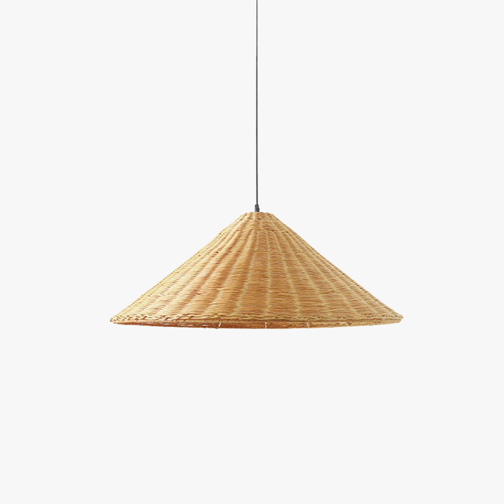 Fetogero Vintage Handmade LED Rattan Pendant Light Living Room