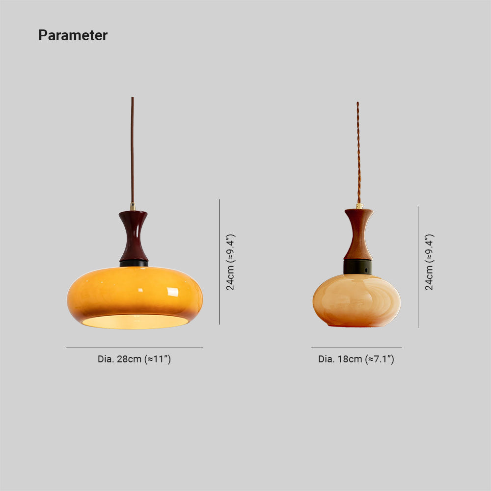 Kuposomi Vintage LED Glass Pendant Light Living Room