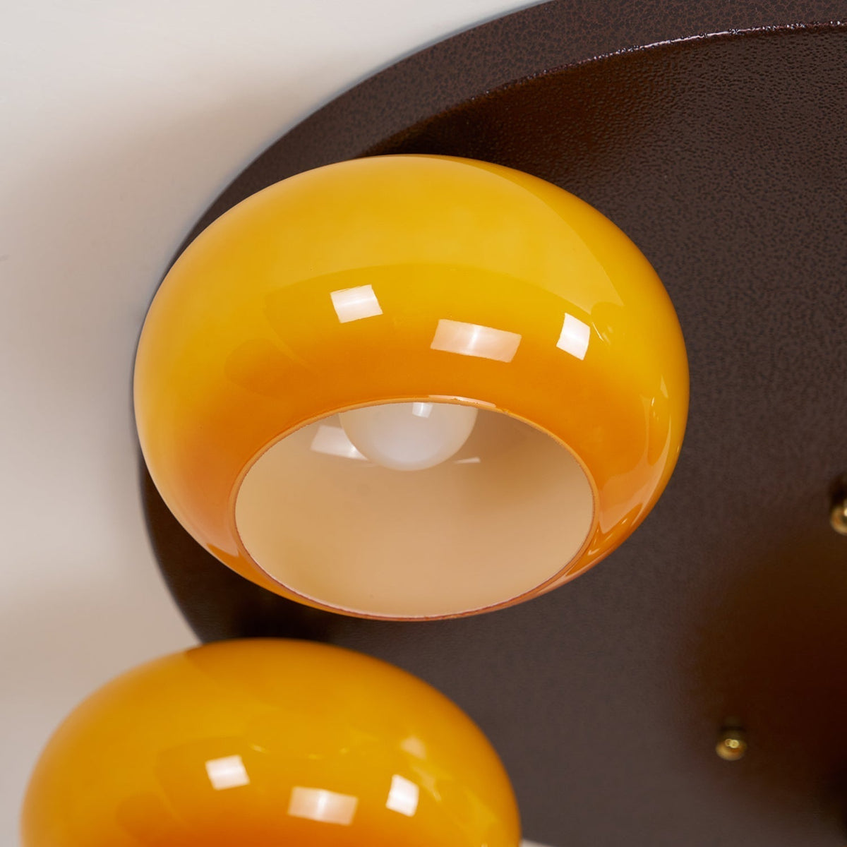 Luno 5-Light Amber Glass Flush Mount Ceiling Light