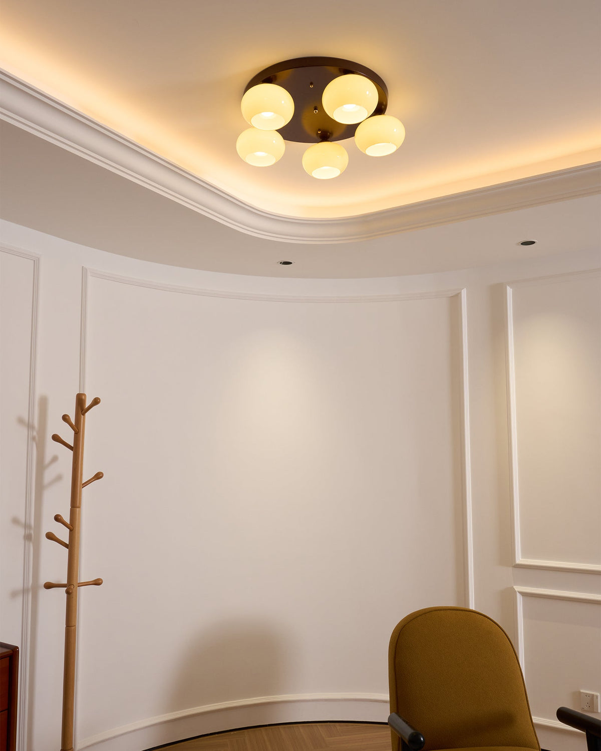 Luno 5-Light Amber Glass Flush Mount Ceiling Light