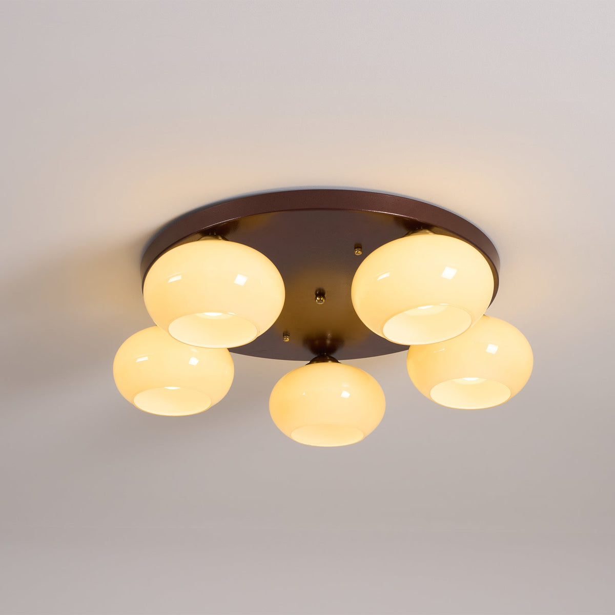 Luno 5-Light Amber Glass Flush Mount Ceiling Light
