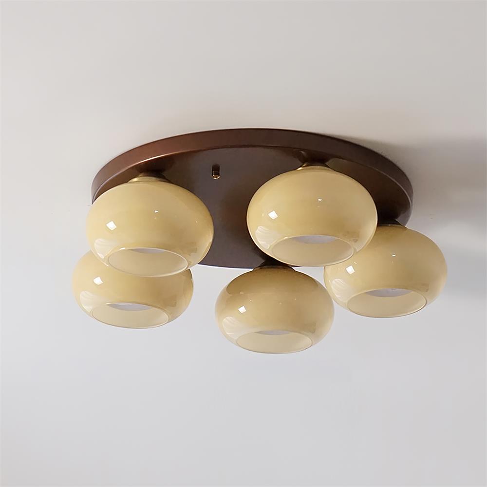 Luno 5-Light Amber Glass Flush Mount Ceiling Light