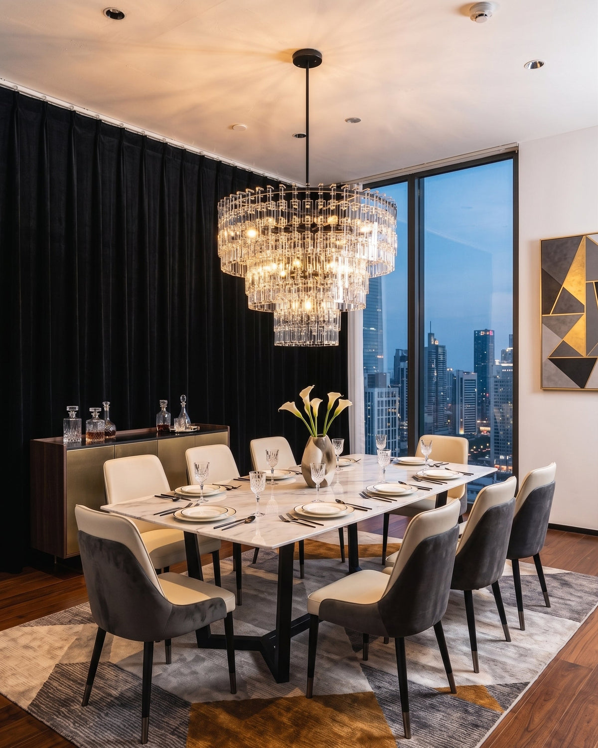 Elyelira Geometric Crystal Chandelier