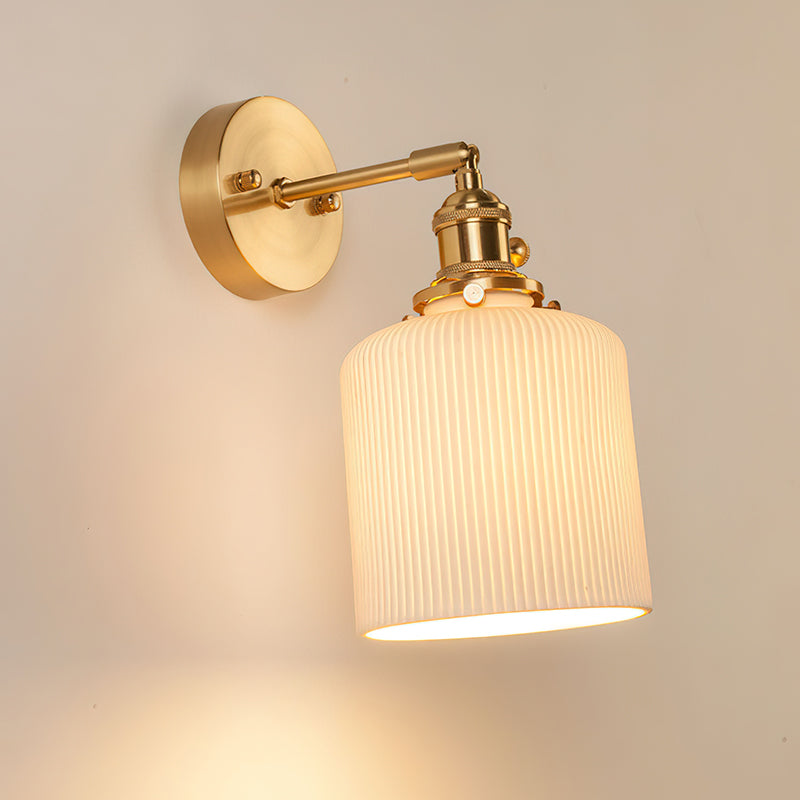 Viraenelle Ribbed Ceramics Wall Sconce