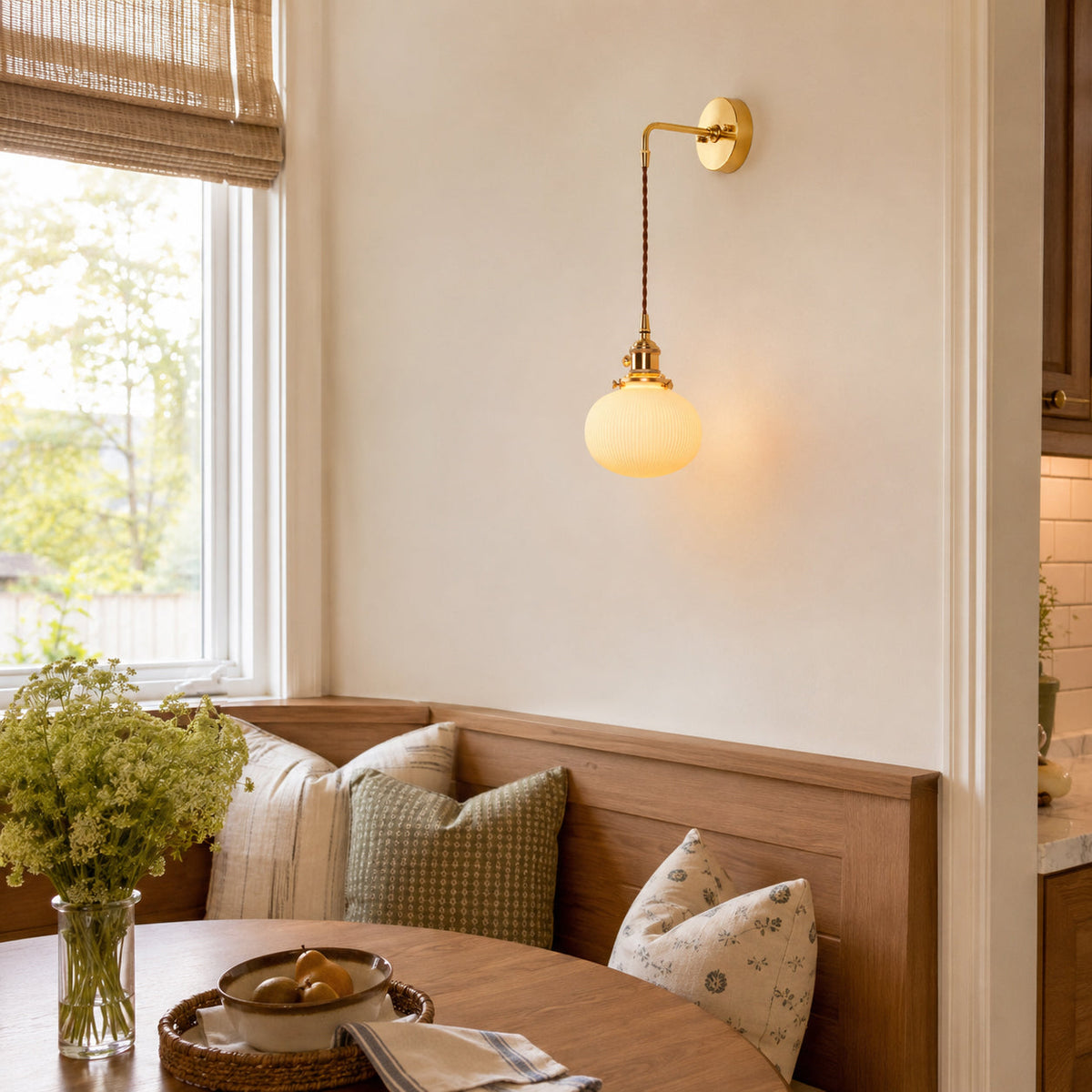Viraenelle Ribbed Ceramics Wall Sconce