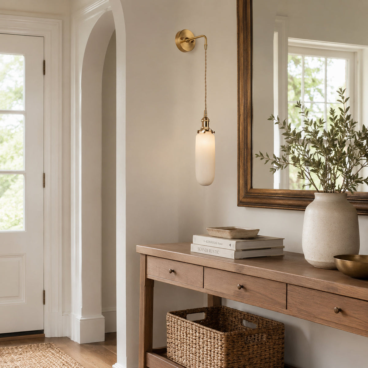 Viraenelle Ribbed Ceramics Wall Sconce
