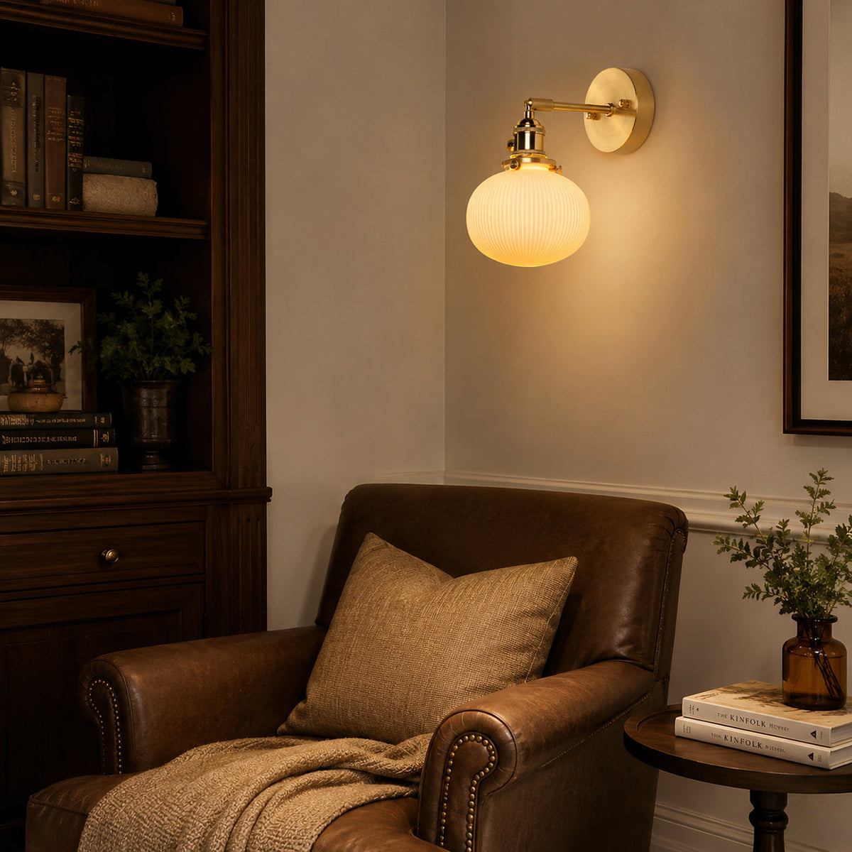 Viraenelle Ribbed Ceramics Wall Sconce