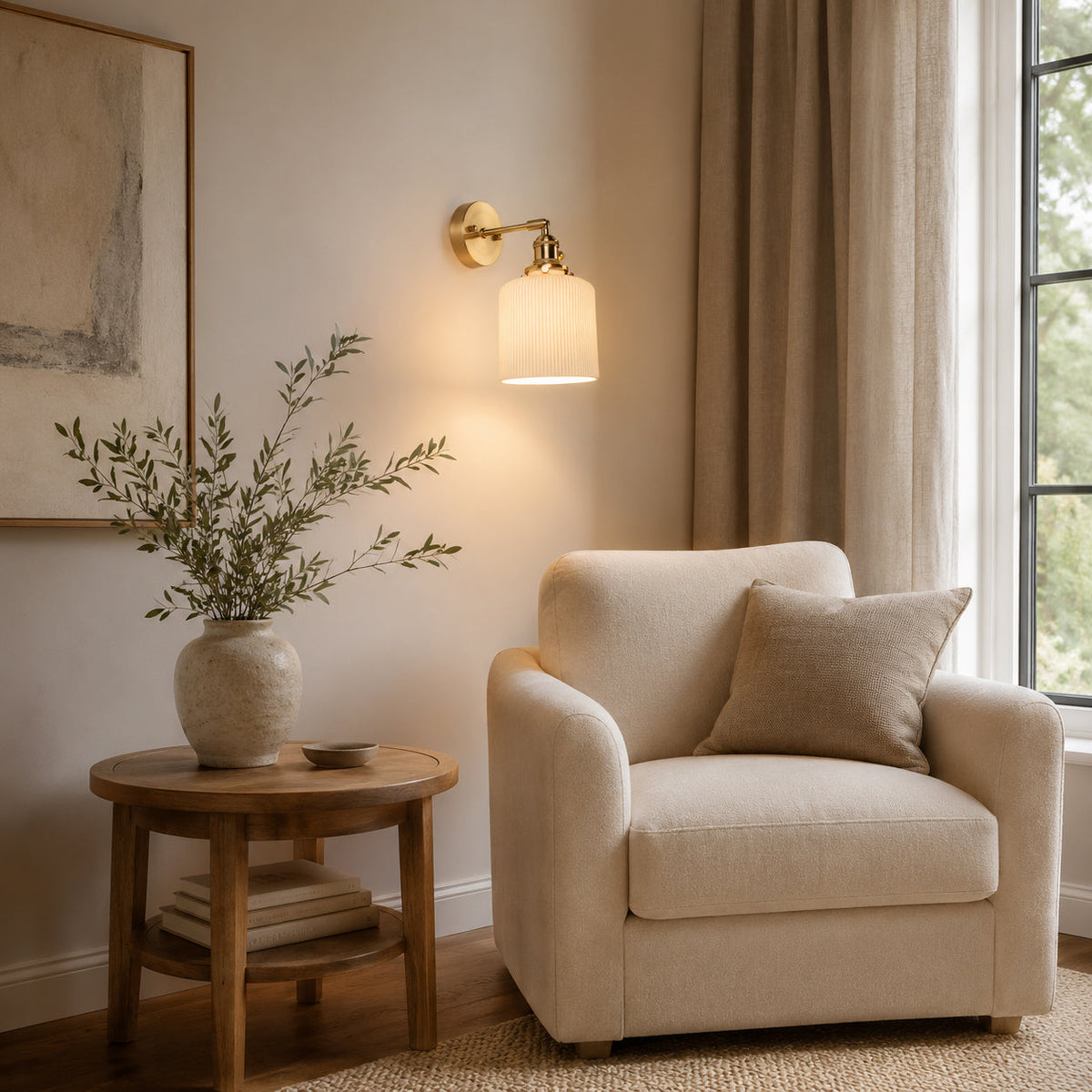 Viraenelle Ribbed Ceramics Wall Sconce