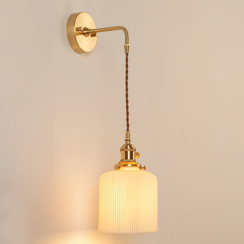 Viraenelle Ribbed Ceramics Wall Sconce