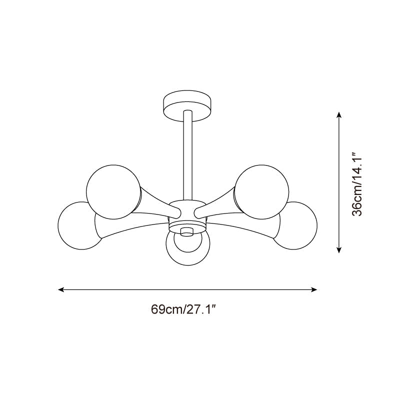 Tavenina Flush Mount Ceiling Light Wood Travertine