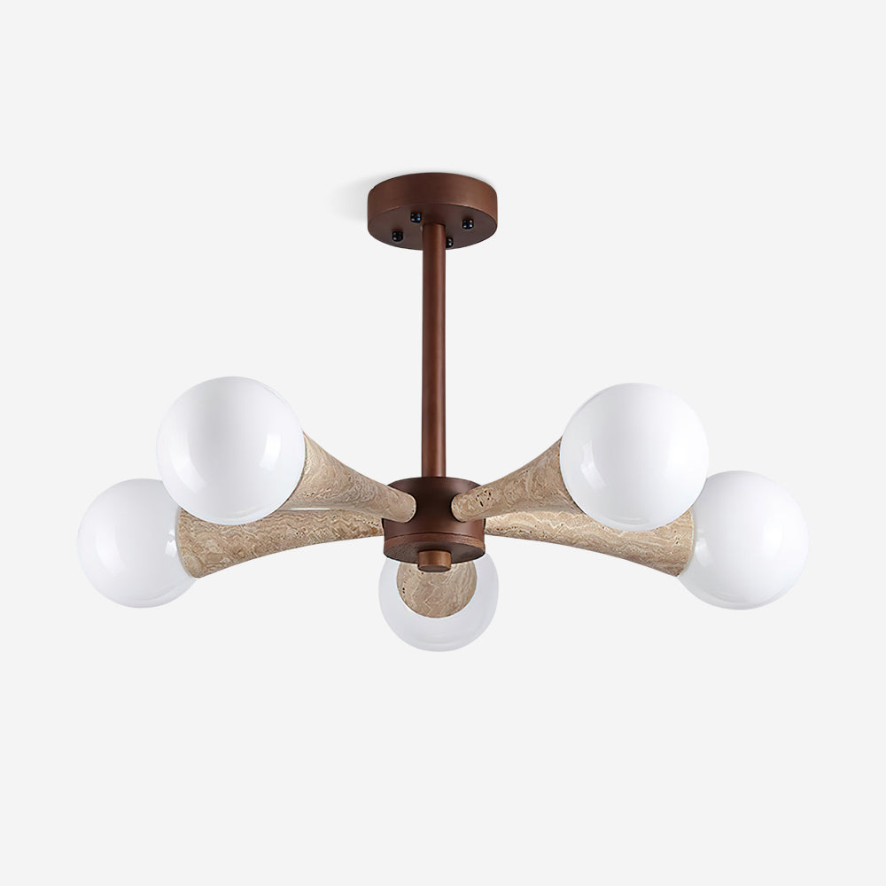 Tavenina Flush Mount Ceiling Light Wood Travertine