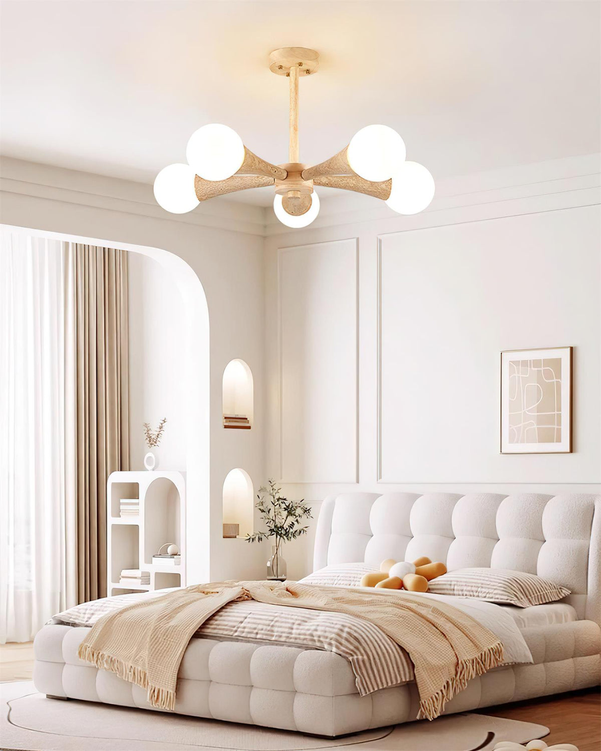 Tavenina Flush Mount Ceiling Light Wood Travertine