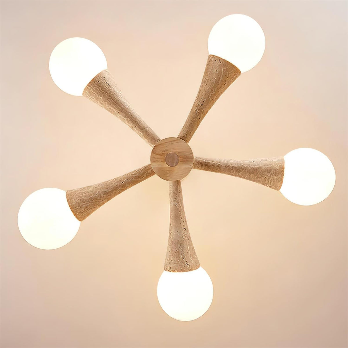 Tavenina Flush Mount Ceiling Light Wood Travertine