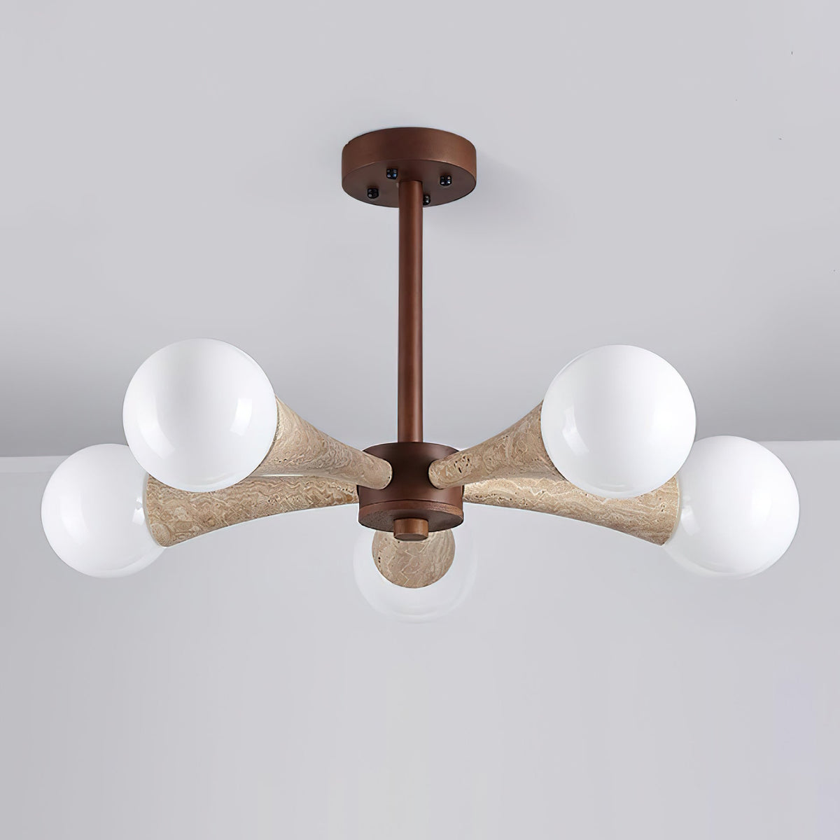 Tavenina Flush Mount Ceiling Light Wood Travertine