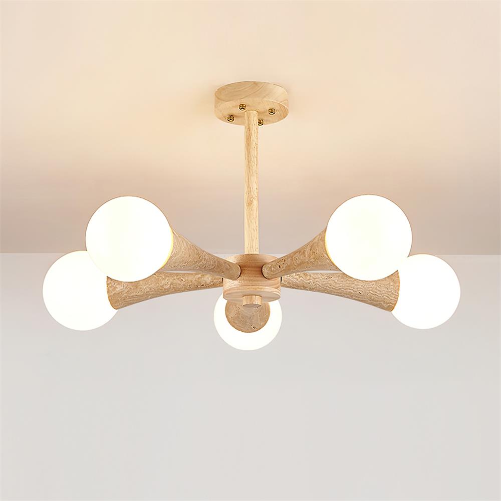 Tavenina Flush Mount Ceiling Light Wood Travertine