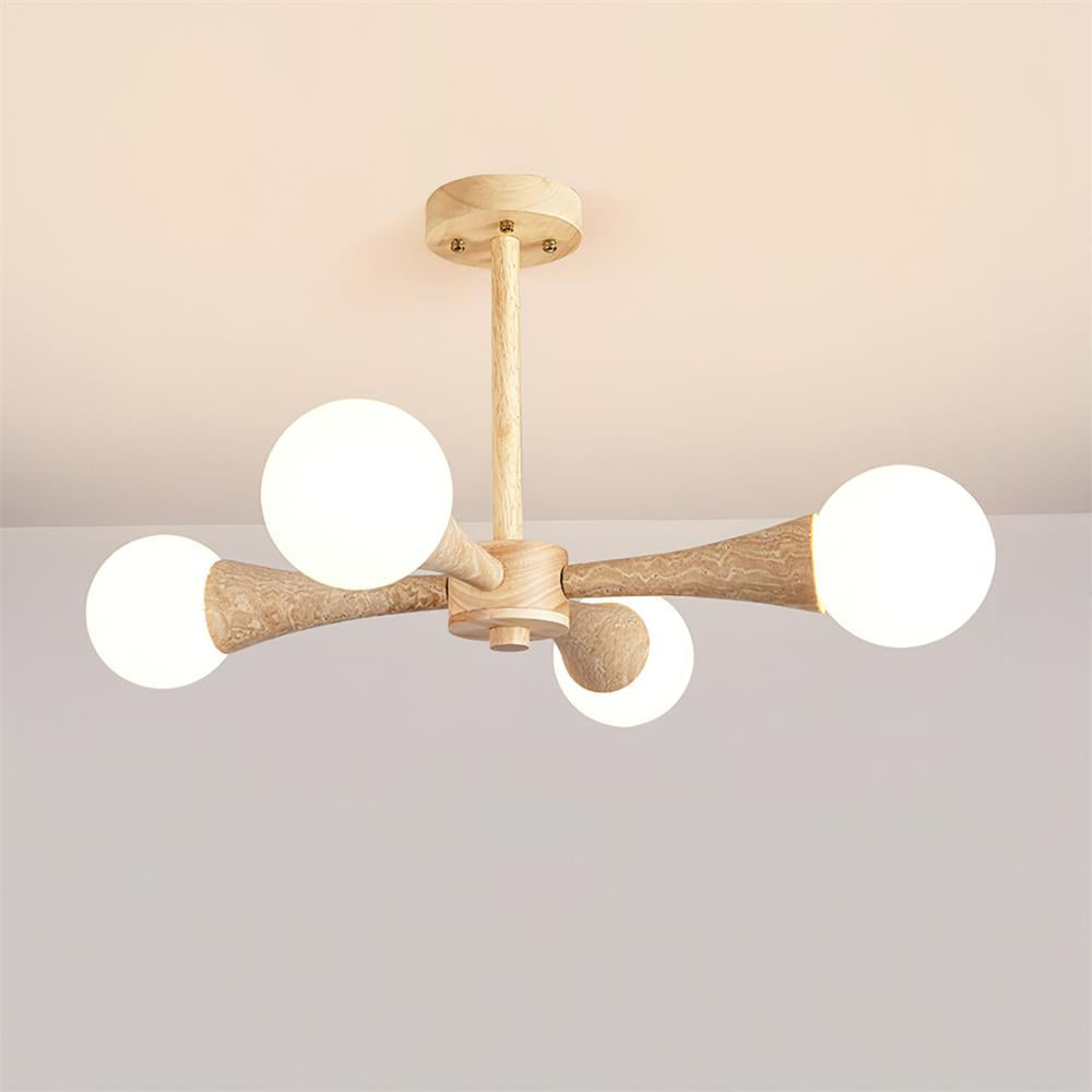 Tavenina Flush Mount Ceiling Light Wood Travertine